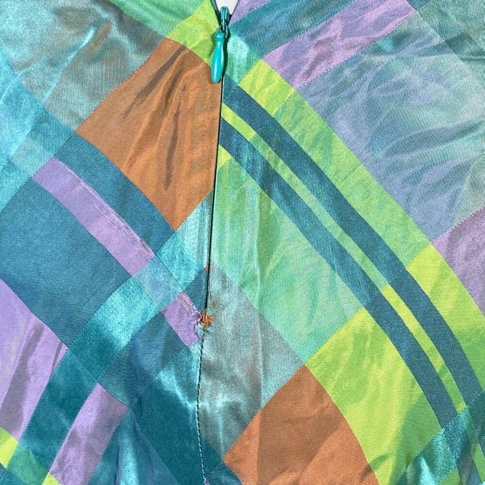 GRLFRND Leona Mini Dress - Teal Plaid - Picture 6 of 12